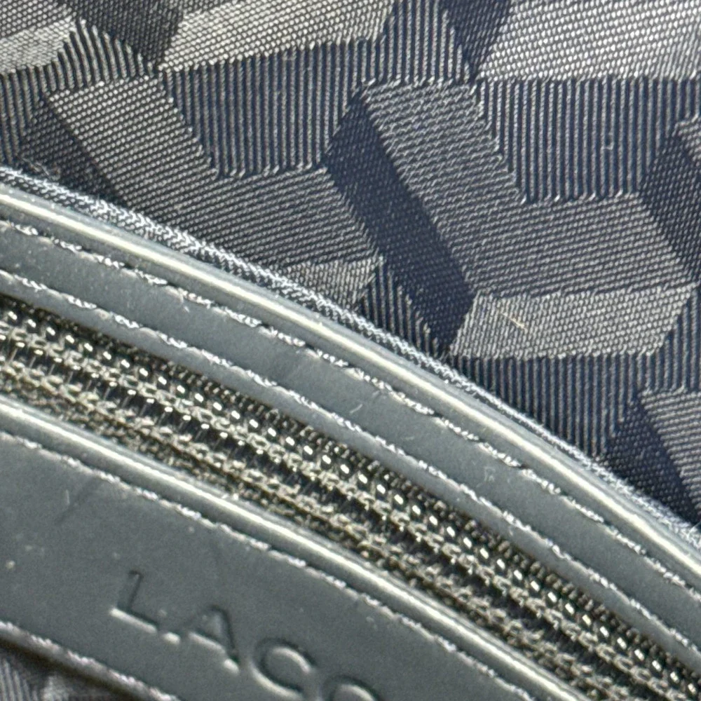 Lacoste Mens Black Polyamide Lining Chantaco Zip Closure Crossbody Camera Bag